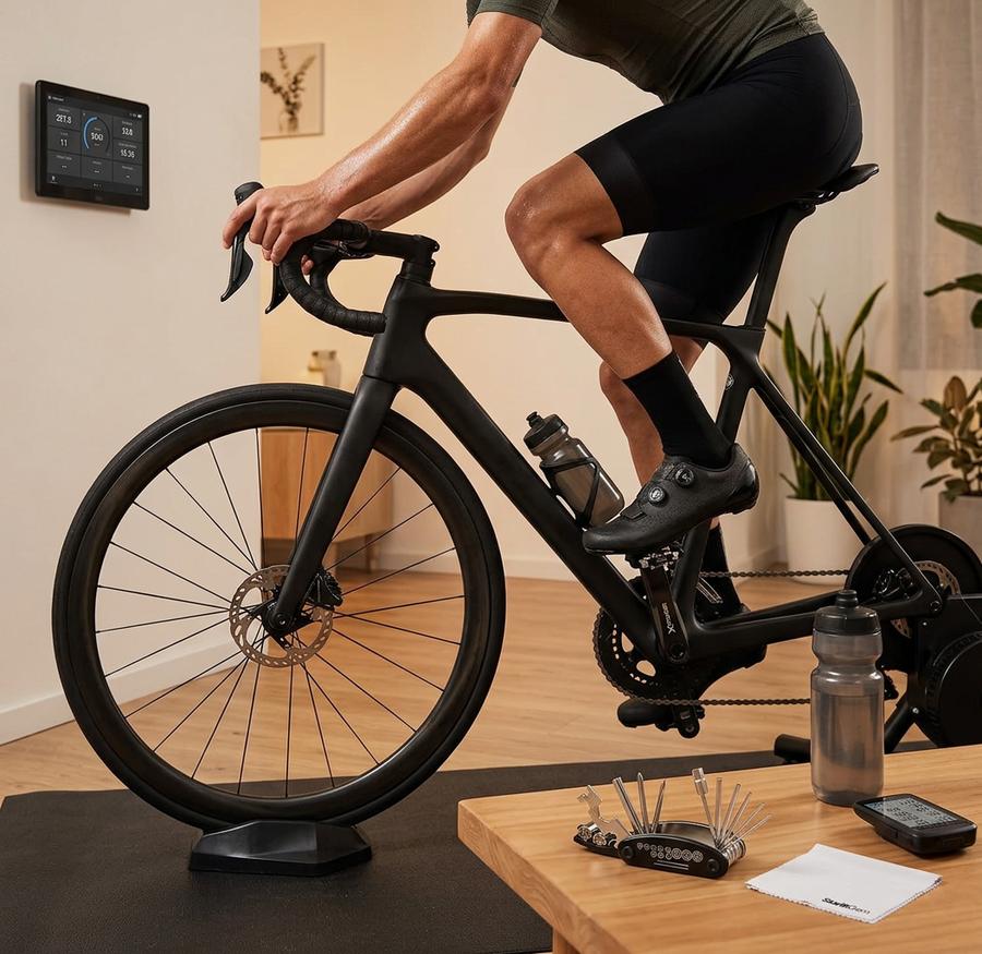 SRM X-POWER MTB dual pedals on trail bike